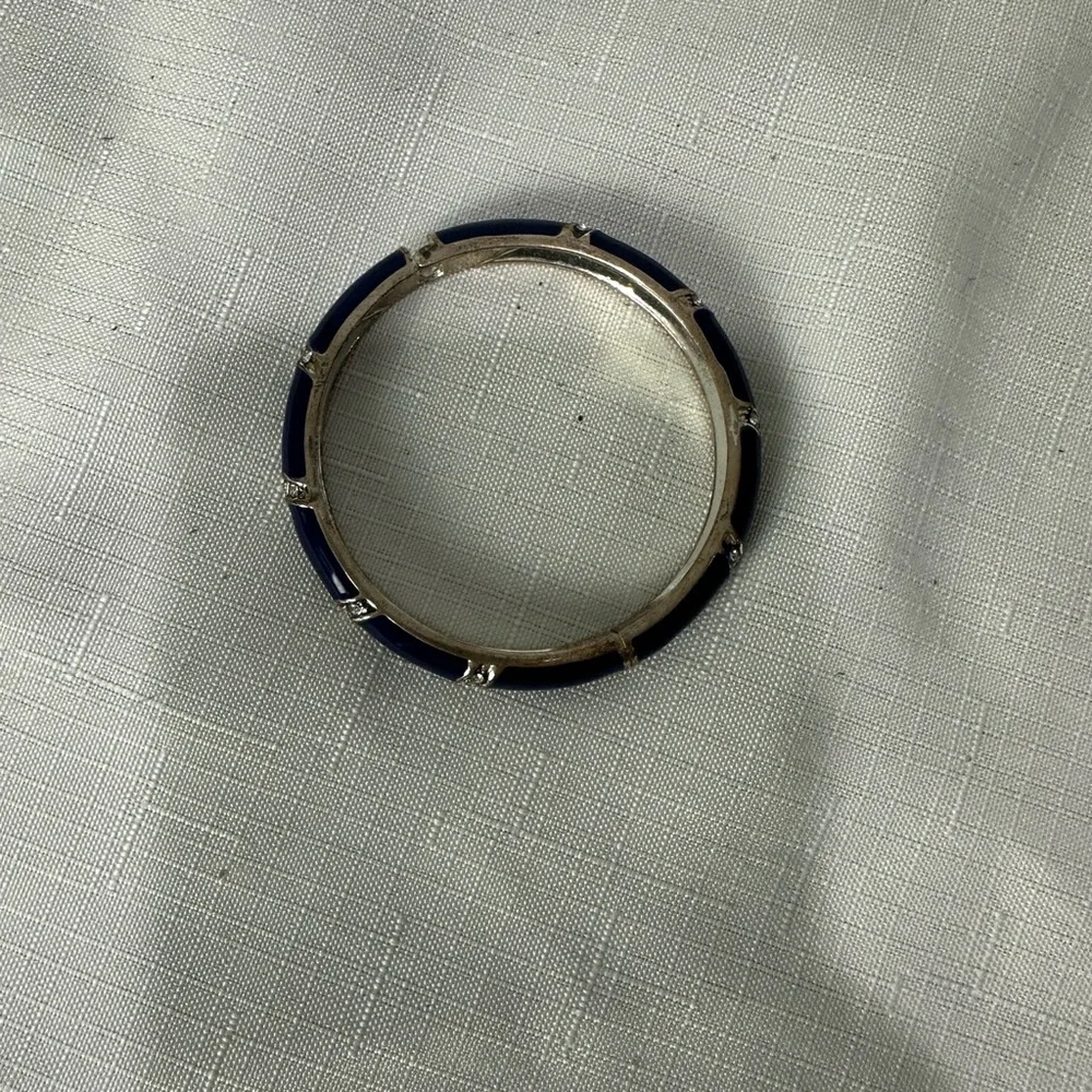 Blue and Silver Hinged Bangle
